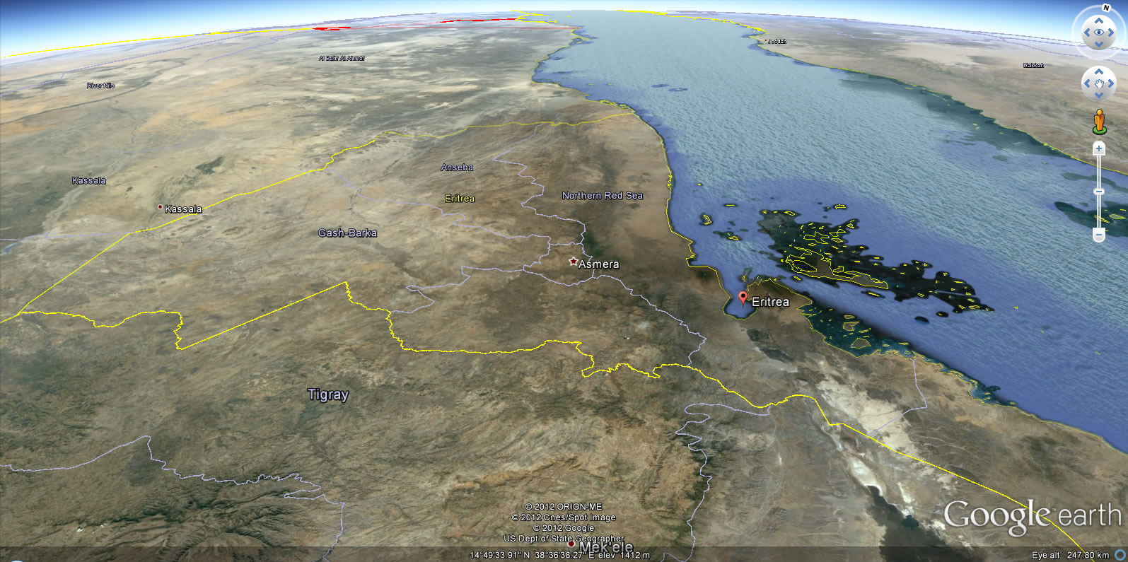 Eritrea Earth Map